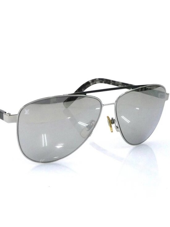 Auth LOUIS VUITTON Sunglasses Black/Silver Plastic/Metal - r10793a main image 10